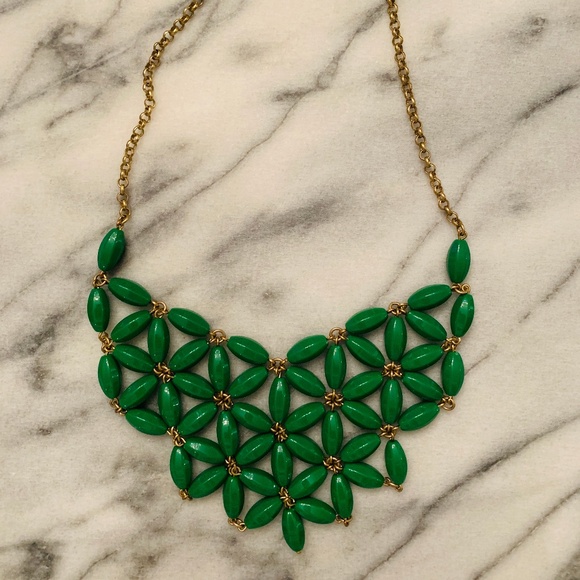 J. Crew Green Bib Necklace - Picture 2 of 2